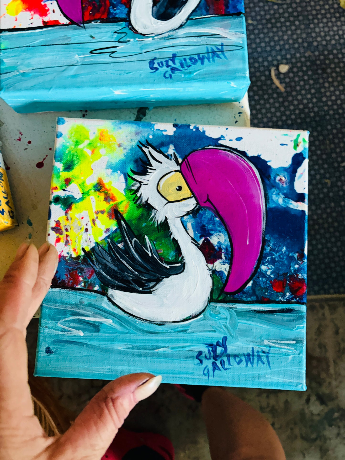 June series Pelican 1 - Ink and Acrylic on Canvas Original