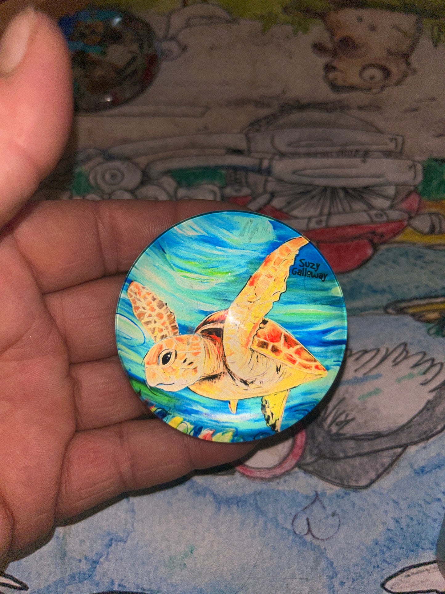 Magnet Glass Dome - Turtle Design