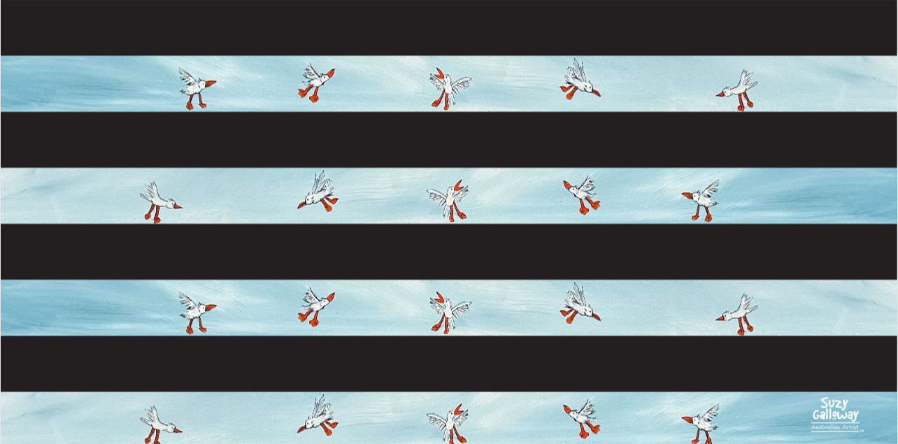 Beach Girls and Seagull Stripes Microfibre QUICKDRY Towel