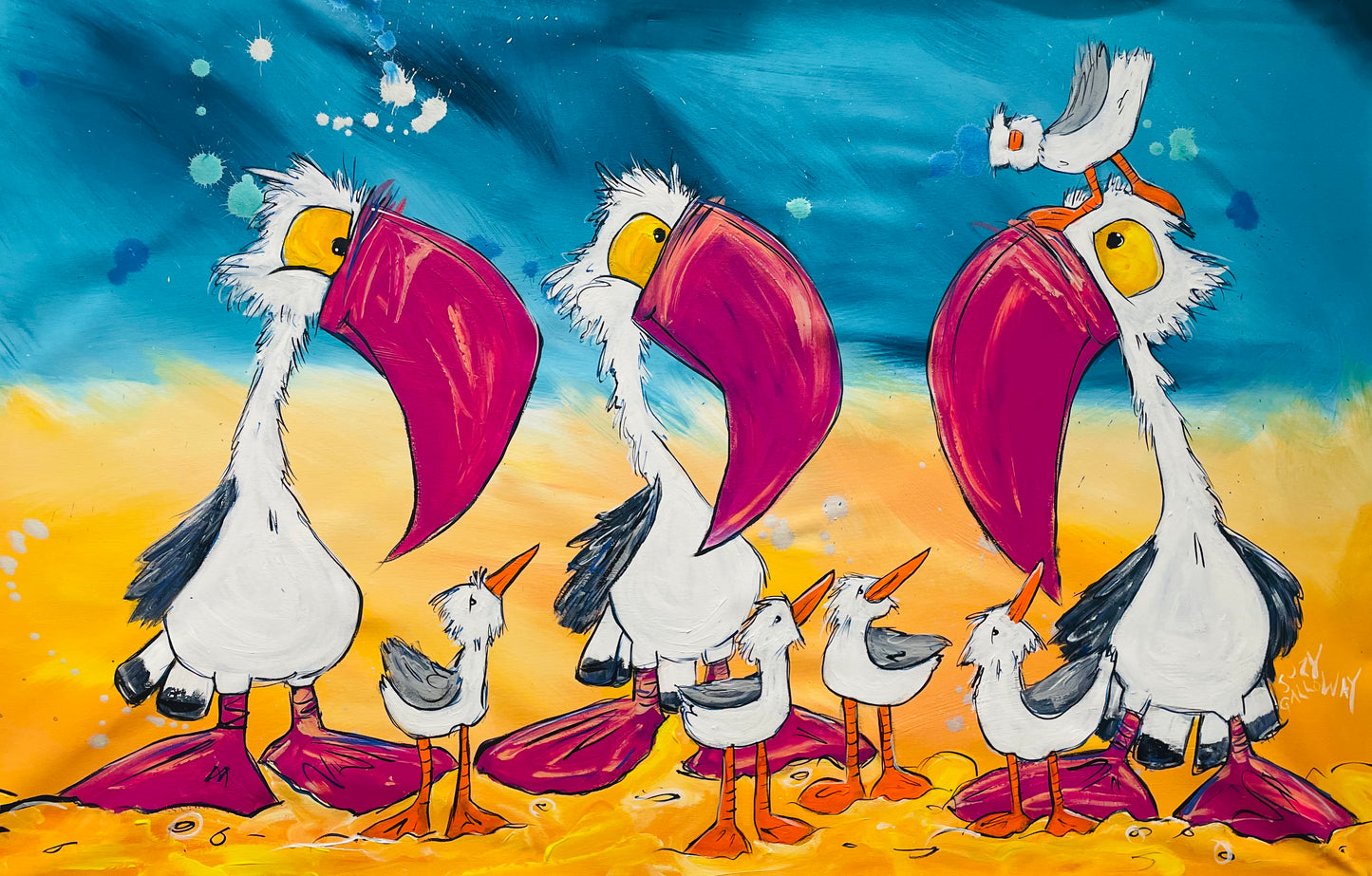 Fairy Floss Pelican Original Artwork