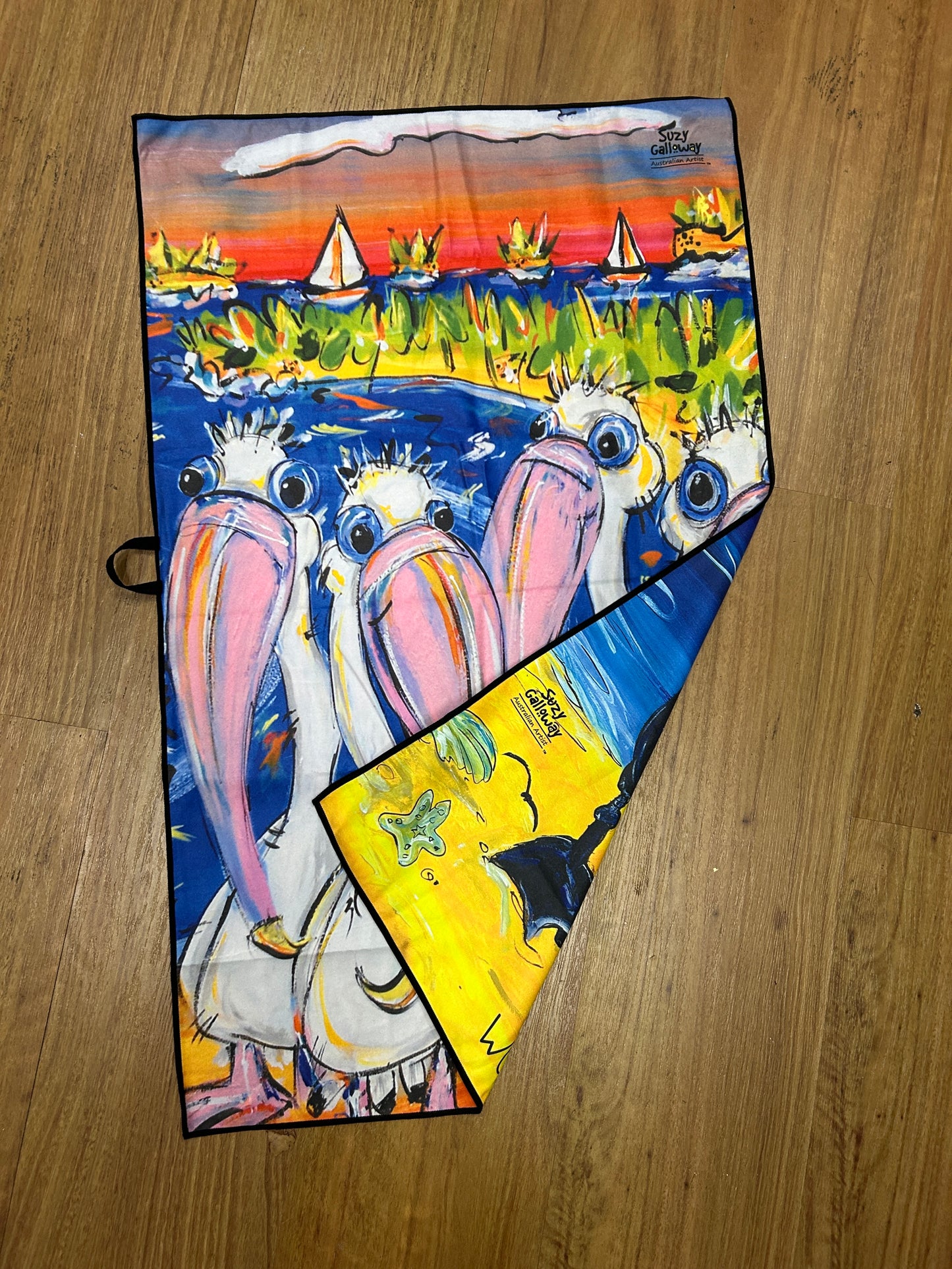 Perth Swans and Pelican kitchen towel / teatowel