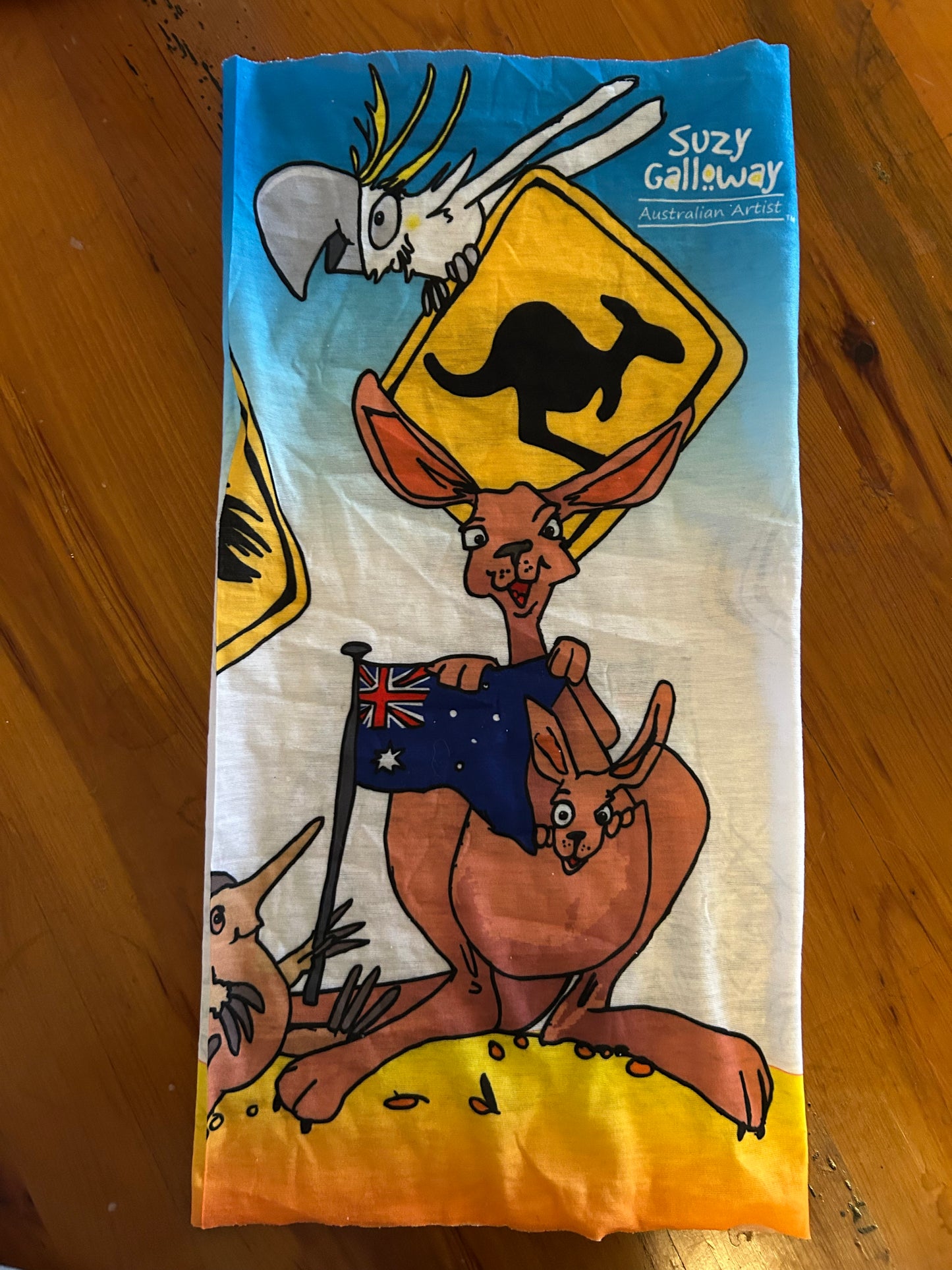 Kangaroo Aussie Flag Road sign Multipurpose Headscarf / Tube
