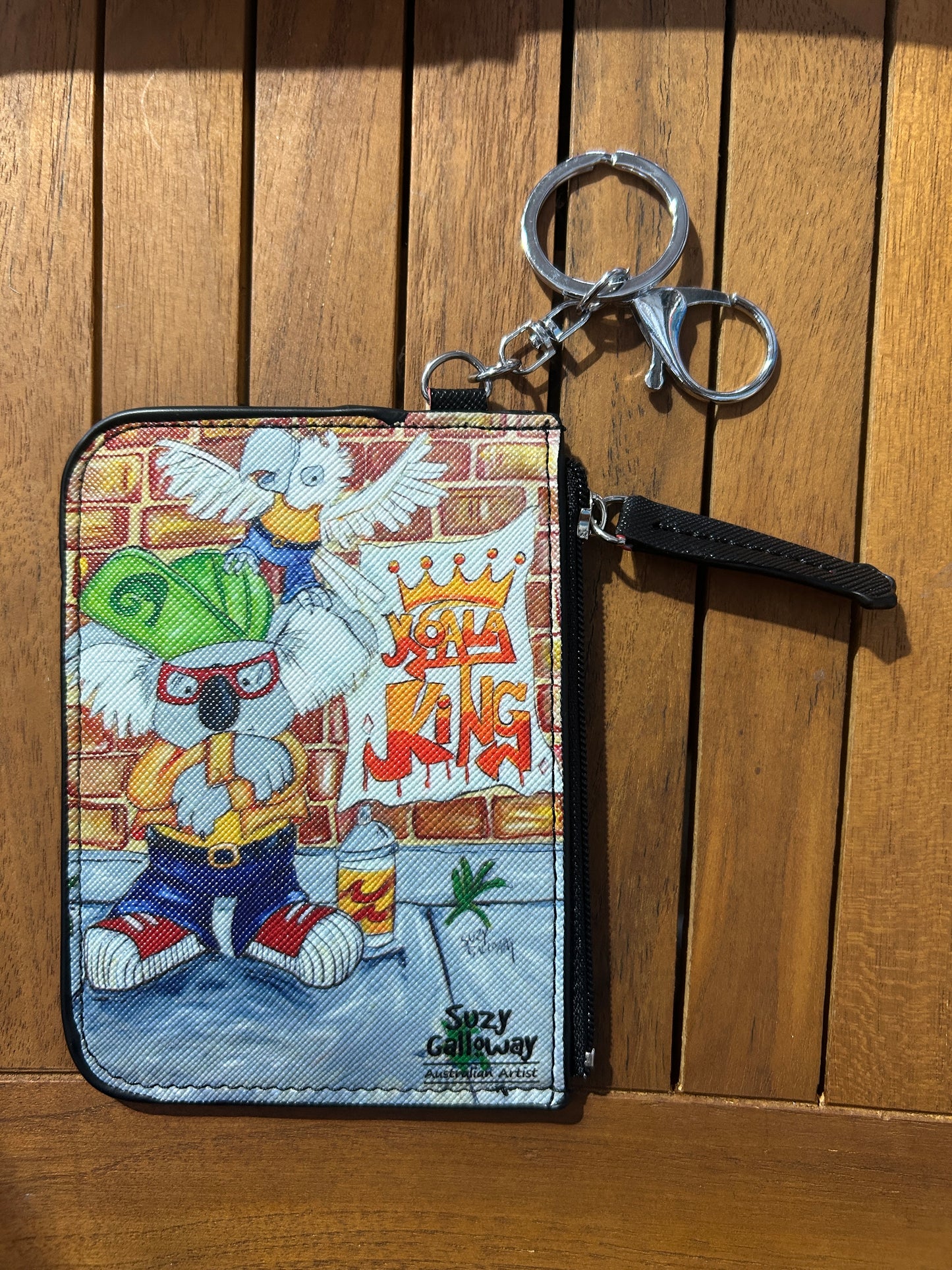 Graffiti Koala Zip Card Coin Wallet Purse