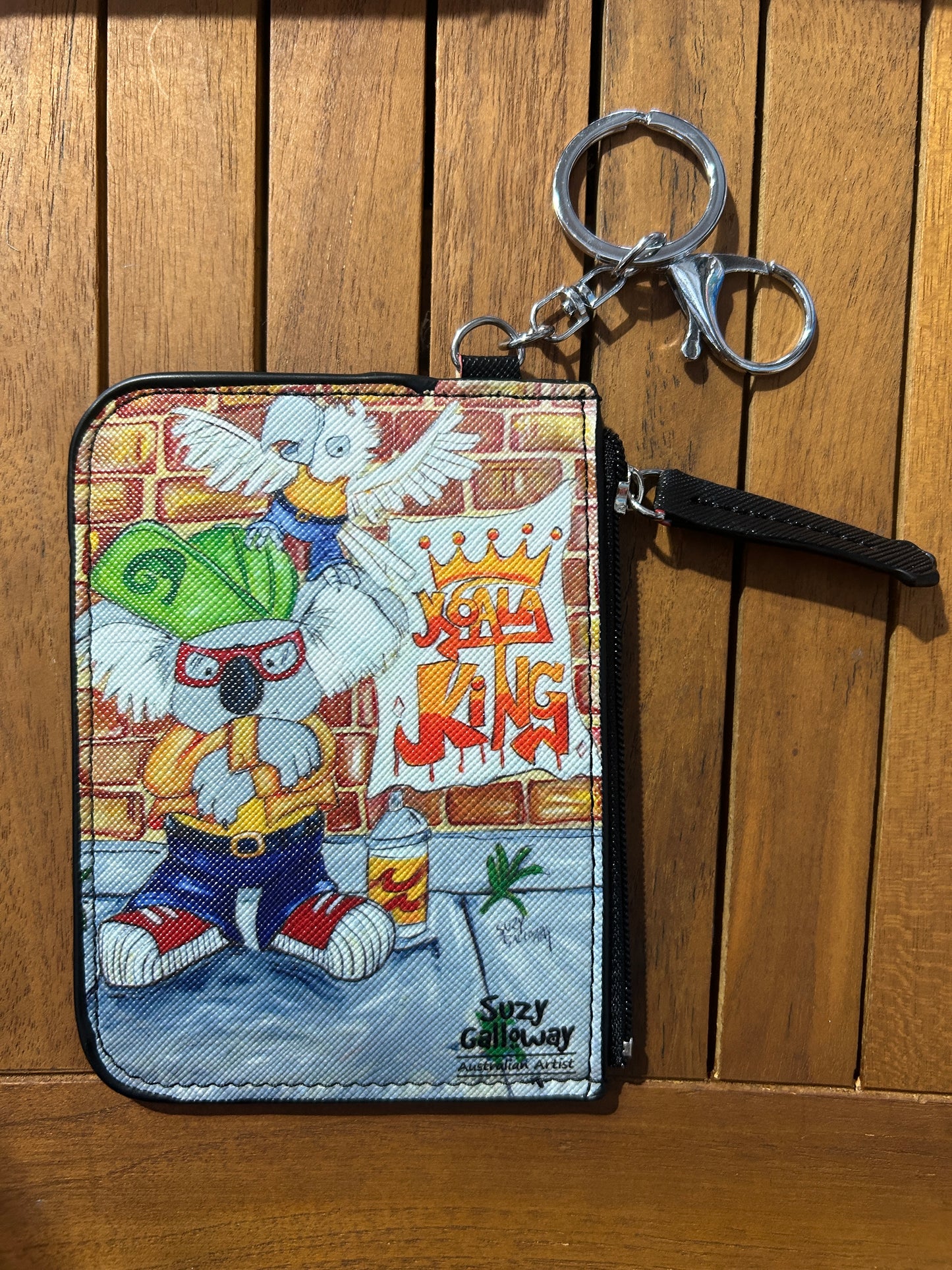 Graffiti Koala Zip Card Coin Wallet Purse