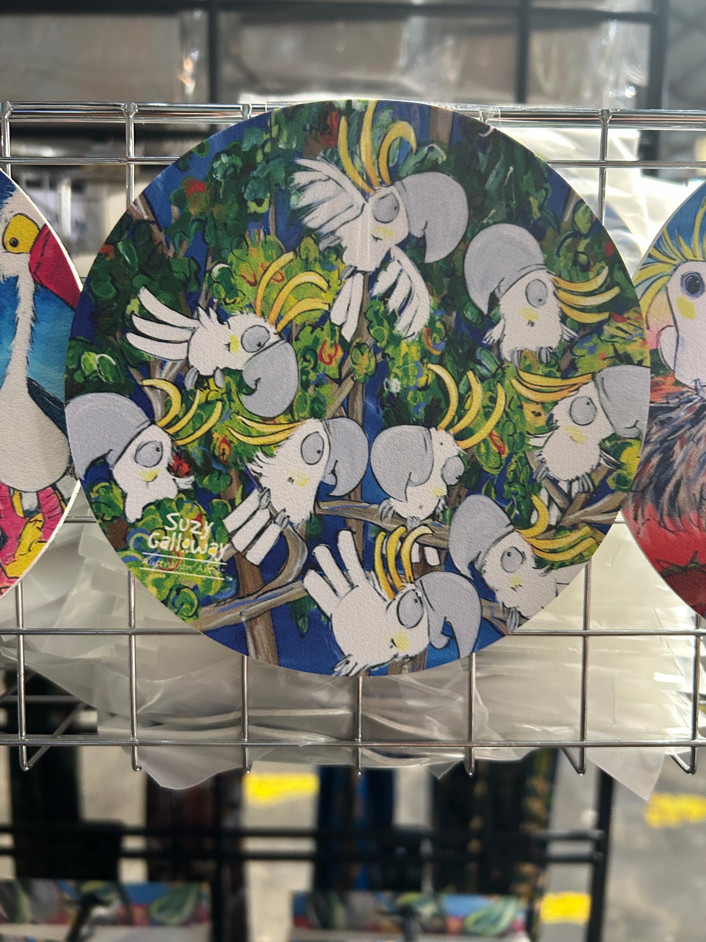 Sulphur crested cockatoos coaster