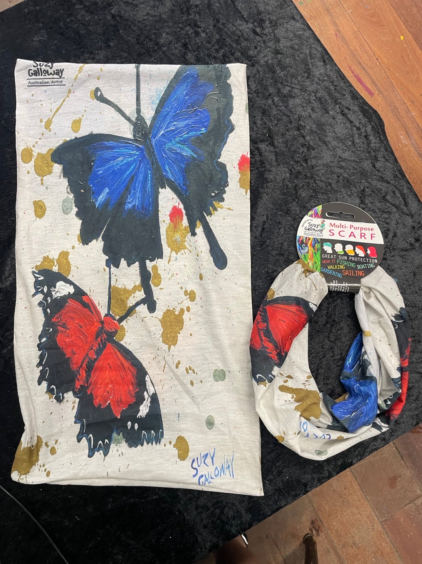 White Butterfly Headscarf / Tube