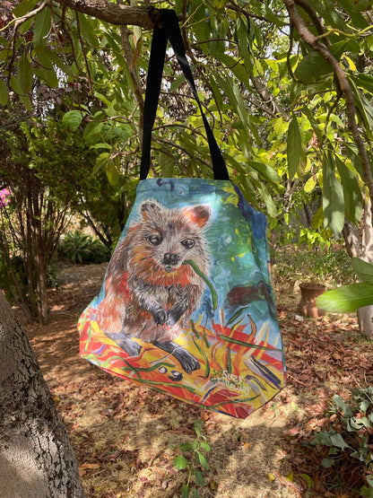 Quokka Cotton Canvas Beach Bag