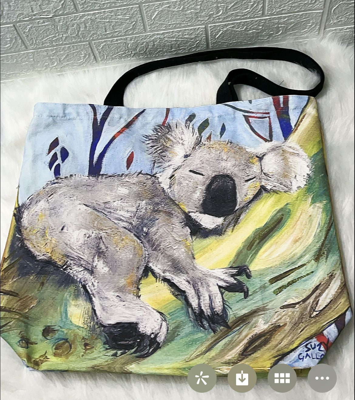 Koala Cotton Canvas Large Bag