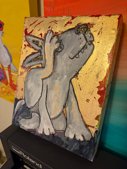 Gold leaf Dog 1