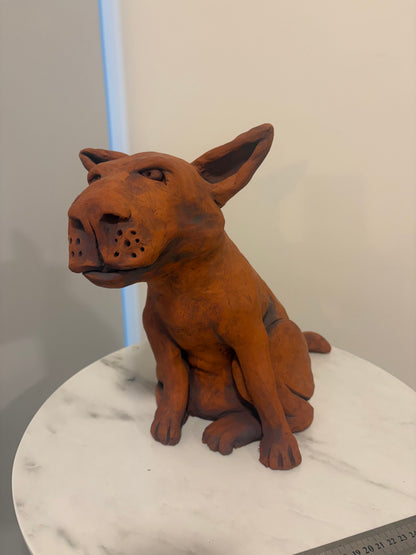 Frederick the Big Dog, Terracotta Hand built Scuplture
