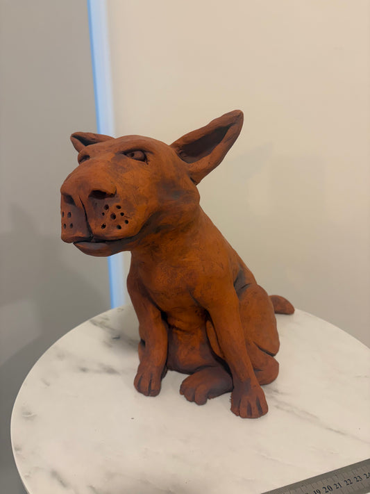 Frederick the Big Dog, Terracotta Hand built Scuplture