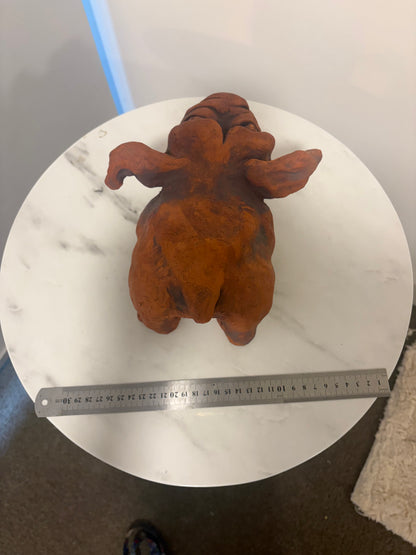 Heathrow the Big Little Dog, Terracotta Hand built Scuplture