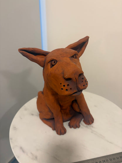 Frederick the Big Dog, Terracotta Hand built Scuplture