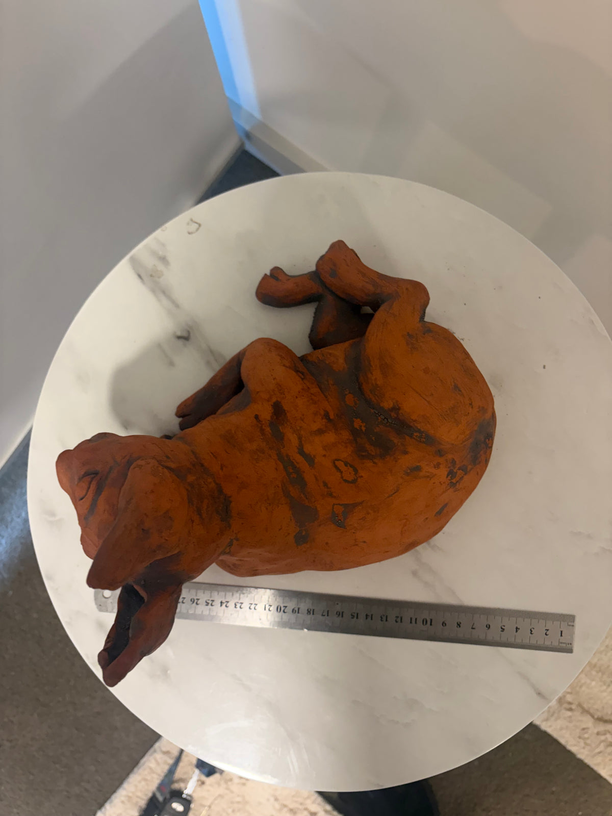Edward the Dog, Terracotta Hand built Scuplture