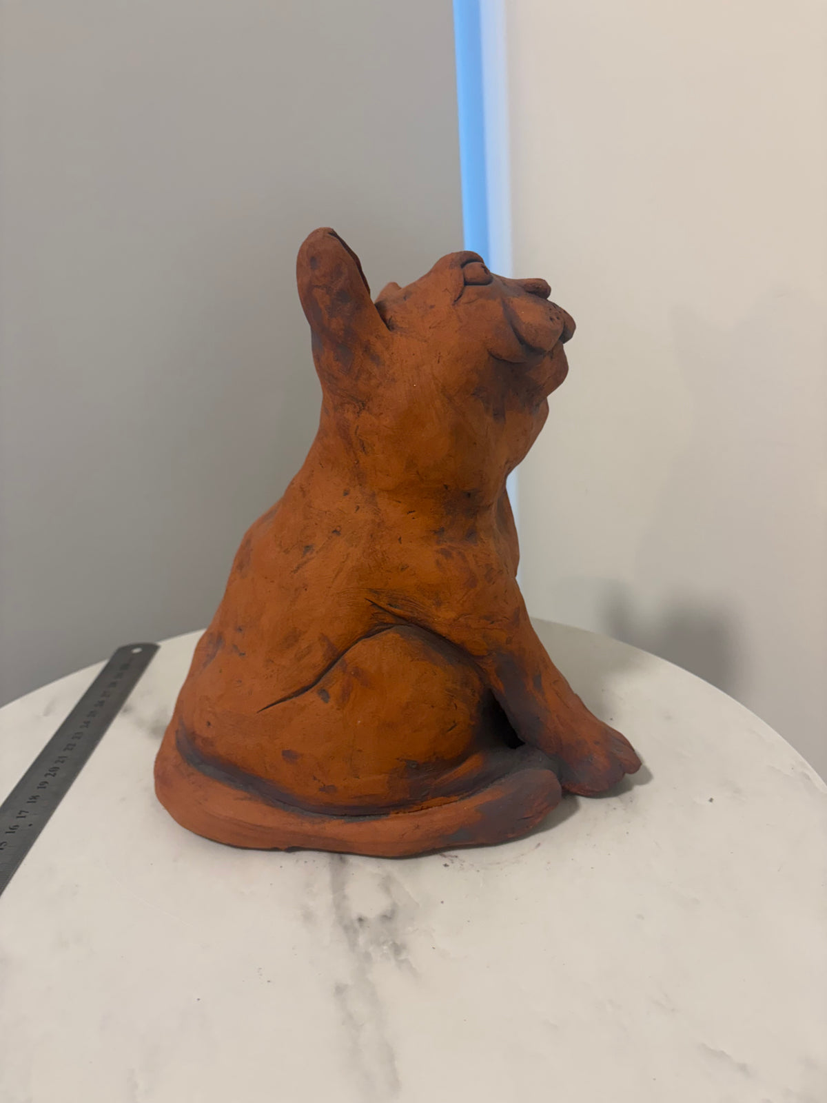 Cat Cat Terracotta Hand built Scuplture