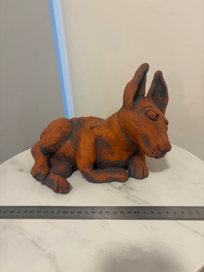 Edward the Dog, Terracotta Hand built Scuplture
