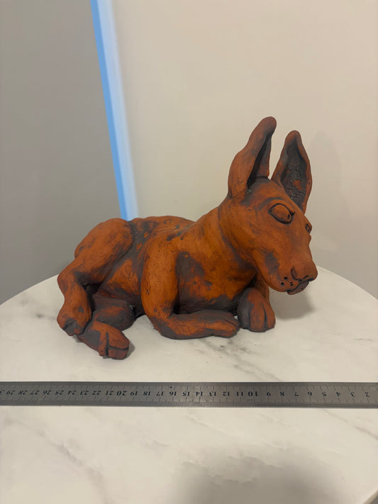 Edward the Dog, Terracotta Hand built Scuplture