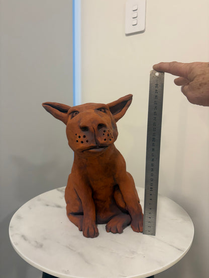 Frederick the Big Dog, Terracotta Hand built Scuplture
