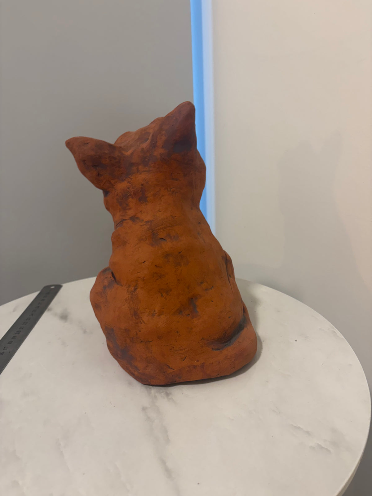 Cat Cat Terracotta Hand built Scuplture