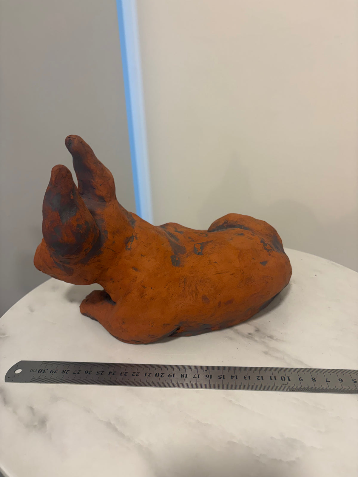 Edward the Dog, Terracotta Hand built Scuplture