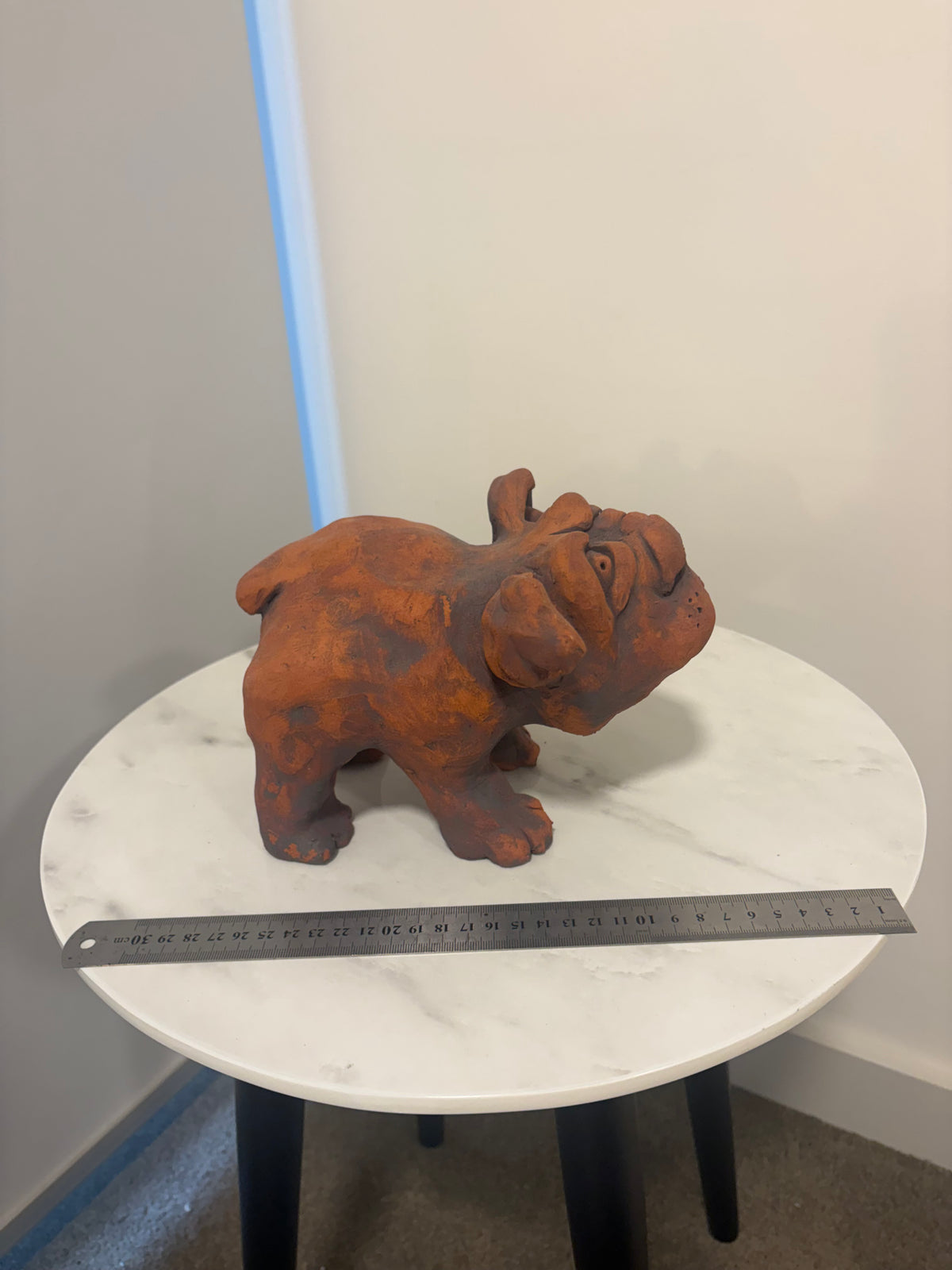 Heathrow the Big Little Dog, Terracotta Hand built Scuplture