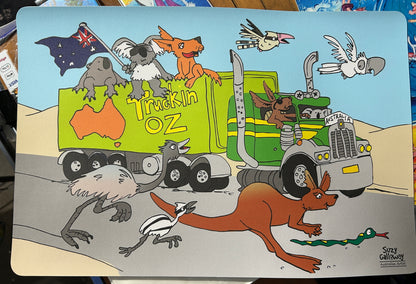 Cartoon style Truckin Oz Placemat