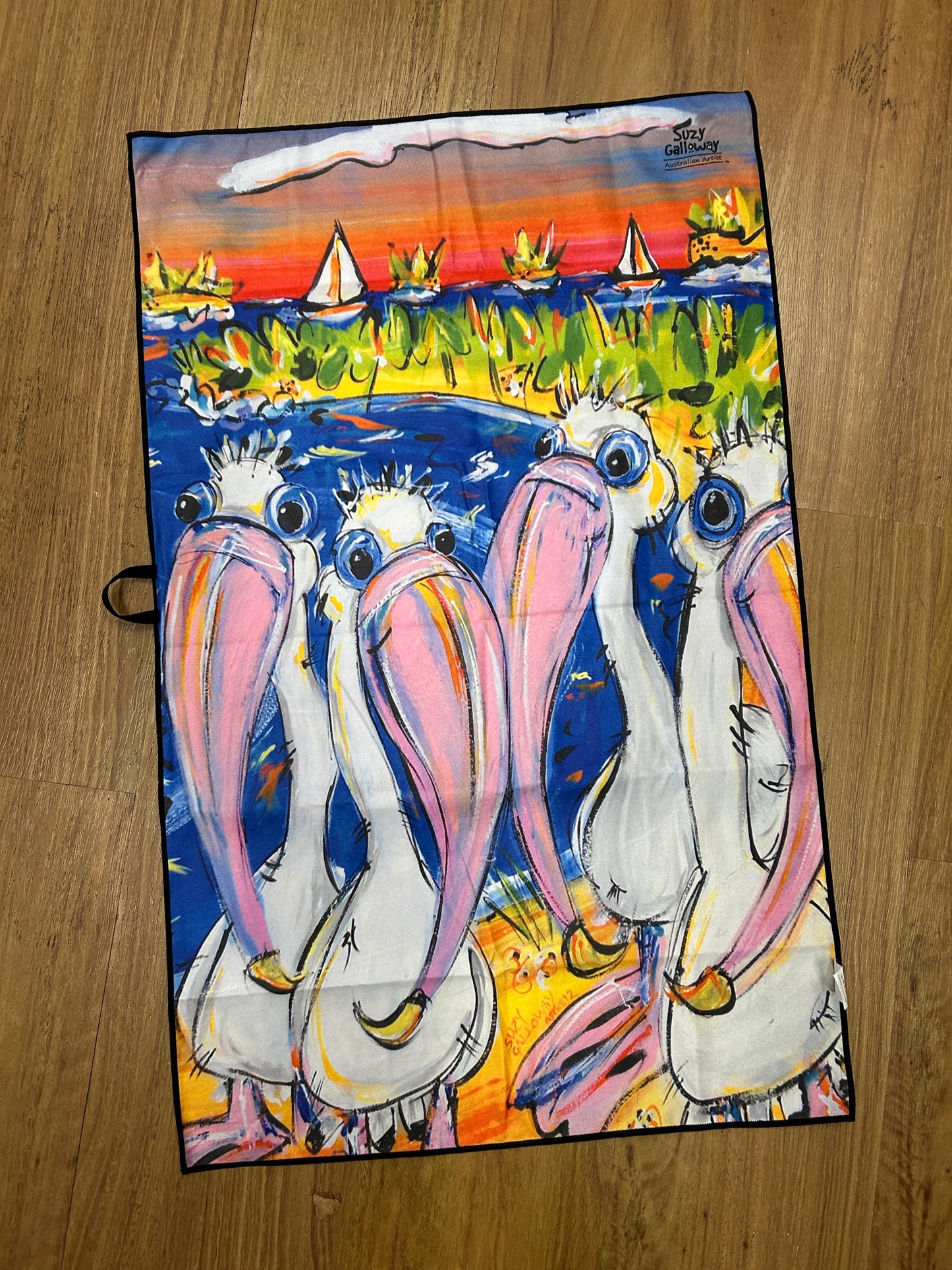 Perth Swans and Pelican kitchen towel / teatowel