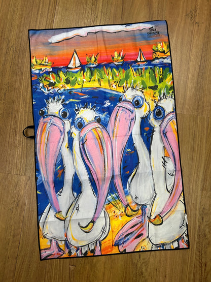Perth Swans and Pelican kitchen towel / teatowel