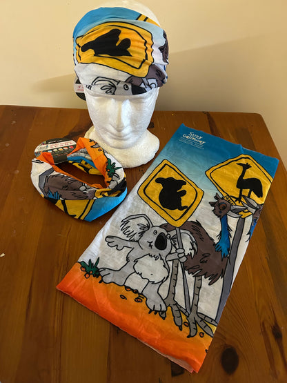 Koala and Emu road sign Multipurpose Headscarf / Tube