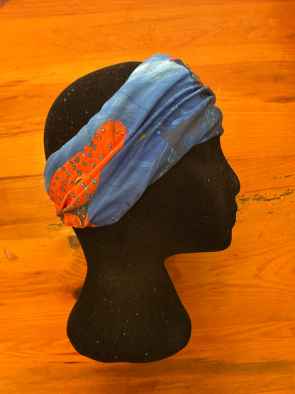 Deep blue Coral trout  Multipurpose Headscarf / Tube