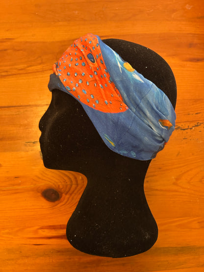 Deep blue Coral trout  Multipurpose Headscarf / Tube