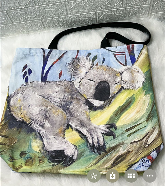 Koala Cotton Canvas Large Bag