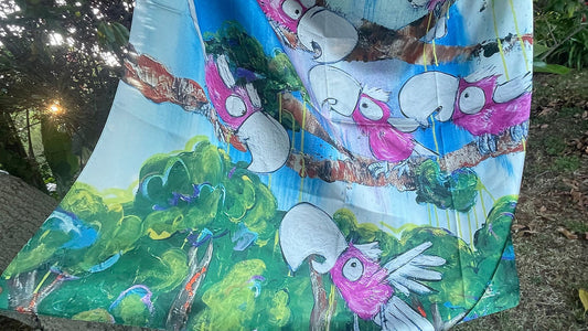 Pink and Grey Galah 90cm x 90cm Scarf